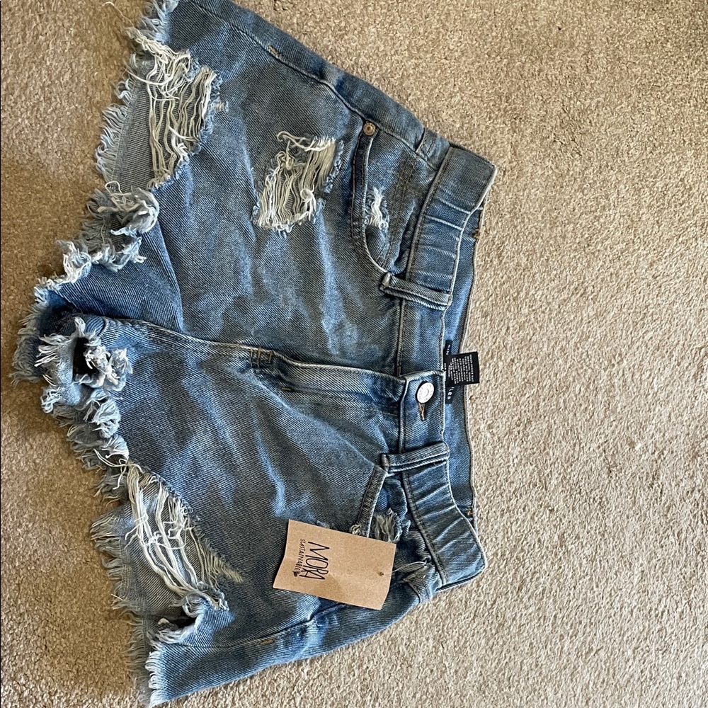 Sincerely Jules Blue Distressed Jean Shorts
